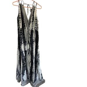 Venus Womens XL Sun Dress Cotton Maxi Strappy Slits Boho Coastal Beach Resort